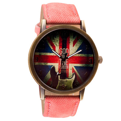 

〖Follure〗Pattern Leather Band Analog Quartz Vogue Wrist Watches BK