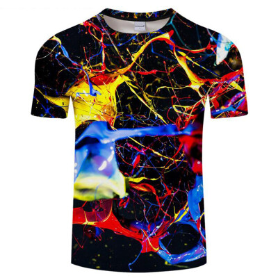 

Men Plus Size Casual 3D Graffiti Print Short Sleeves T-shirt