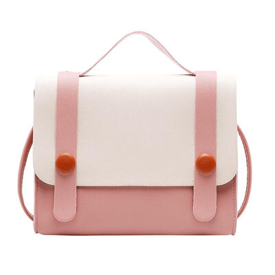 

Women PU Leather Crossbody Bags Flap Splicing Color Shoulder Bags Handbag