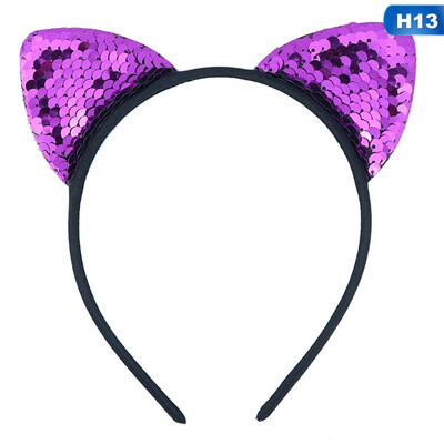 

Fashion Creative Cute Cat Ear Hair Hoop Mermaid Sequin Hairband Kids Hair Hoop