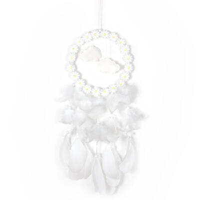 

Flowers Clouds Feathers Dream Catcher LED Light String Bedroom Hang Pendant