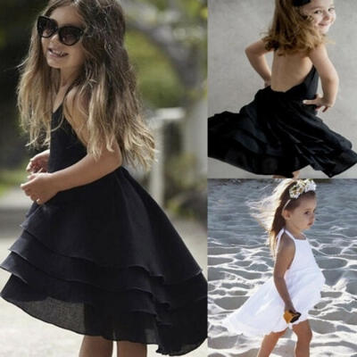 

Infant Kids Baby Girls Summer Sleeveless Backless Princess Dress Party Dresses