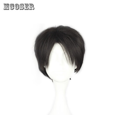 

Mcoser High Temperature Short Straight Centre Parting Anime Wig Cosplay for Captain Rivaille