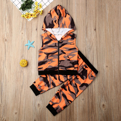 

2pcs Toddler Kids Baby Girl Hooded Sleeveless Vest CoatLong Pant Outfits New