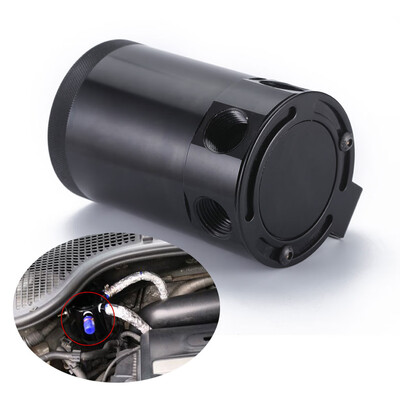 

Tailored Universal Car Racing Baffled 3-Port Oil Catch Can Tank Air-Oil Separator Black