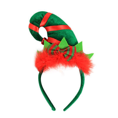

New Hot Christmas Decoration Red Feather Elf Tip Hat Headband Headband Elf Headband