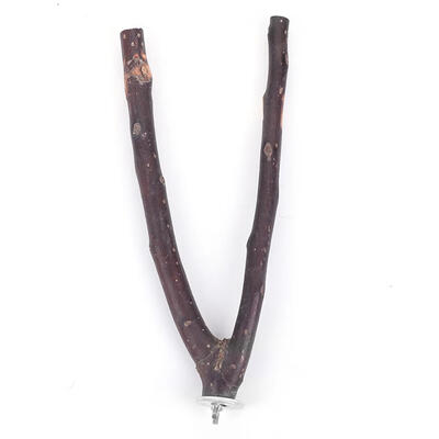 

Parrot Wood Fork Tree Branch Stand Rack Hamster Branch Perches Bite Toys