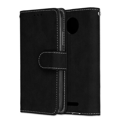 

MOONCASE Motorola Moto C Vintage Scrub 3 Card Case - Black