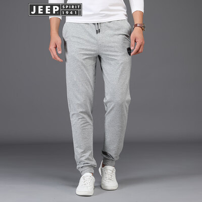 

Jeep JEEP Wei pants mens waist straight youth mens stretch cotton sports casual pants 2018 autumn new 1910 gray 3XL