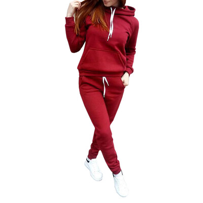 

US Women Hoodies Sports Tops Pants Tracksuit Sweatshirt Sweat Suit Jogging Set