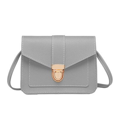 

Women Solid Color Covered Lock Buckle Crossbody Shoulder Bag Pouch Phone Purse