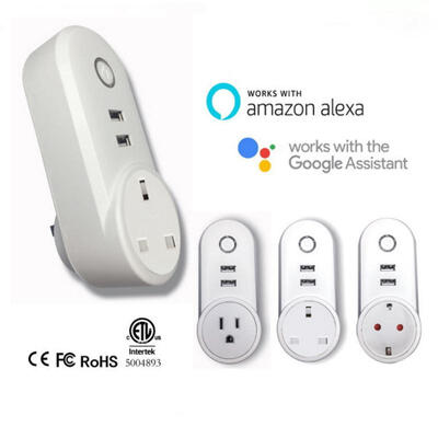 

Alexa Voice WiFi Smart Home Switch Socket APP Mobile Phone Telecontrol Timing UK Plug Socket