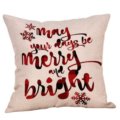 

Tailored Christmas Pillow Case Glitter Cotton Linen Sofa Throw Cushion Cover Home Decor