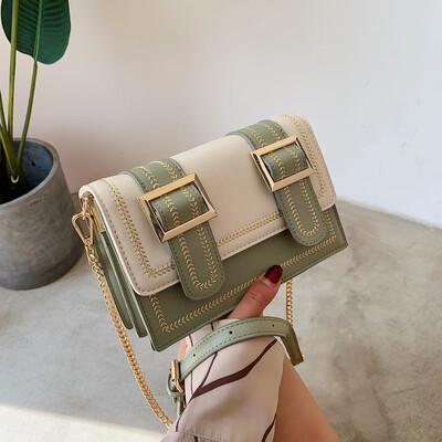 

Tailored Womens Fashion Thread Patchwork Colour Cover Hasp Retro Shoulder Bag Flap Bag