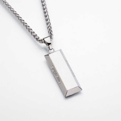 

Fashion Unisex Hipster Gold Necklace Hip Hop Bar Brick Jewelry