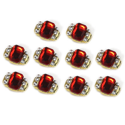 

10Pcs 3D Luxury Shining Diamond Rhinestone Alloy Nail Art Decors Charming Fashionable DIY Distinctive Nail Art Gems