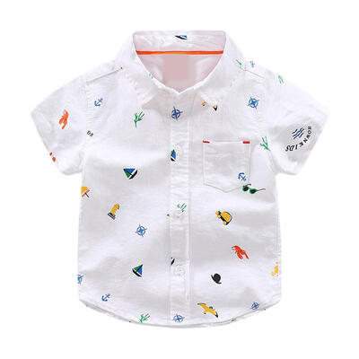 

Boys Short Sleeve Cotton Shirts Fashion Children Tops Kids Soft Tee Shirt