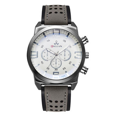 

Men Leisure Fashion Business Quartz Watch Leather Strap Analog Wristwatch