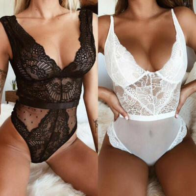 

Women Sexy Lingerie Babydoll Sleepwear Underwear Lace Up Dress Jumpsuit Bodysuit