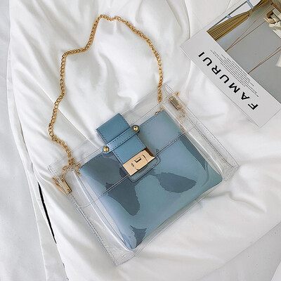 

Summer transparent jelly chain bag handbag 2019 new wave Korean version of the wild single shoulder slung fashion child bag