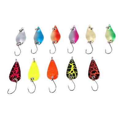 

Lixada 11Pcs Mixed Colors Fishing Metal Lures Spoon Lures Set Artificial Trout Lure Hard Baits Fishing Tackle