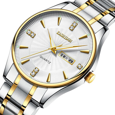 

Cashiton Genuine Watch Mens Commercial Quartz Watch Mens Watch Couples Fashion Womens Surface Waterproof Fine Steel Bar Mens W