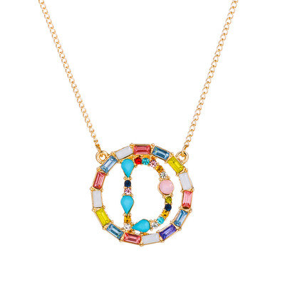 

Fashion Gold Silver Style Cubic Zirconia A-Z Initials Letter Pendant Necklaces