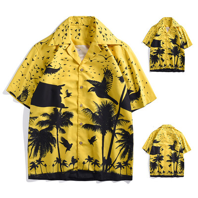 

Toponeto Spring&Summer Fashion Couple Personal Printed Short-sleeved Beach Tops