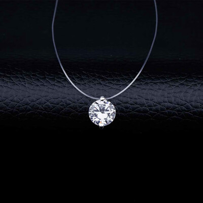 

Invisible Chain Necklace Women Transparent Fishing Line Clavicle Short Choker Zircon Pendant Necklace for Girl Fashion Jewelry
