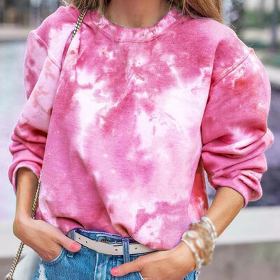 

Womens Long Sleeves Loose Printed Pullover Tops Casual Round Neck Sweatshirt