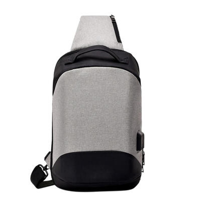 

Men Chest Crossbody Pack for Teenage USB Anti-Theft Canvas Shoulder Handbag