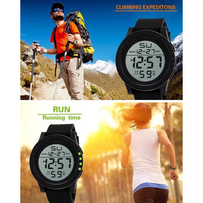

Waterproof Mens Boy LED Silicone Digital Stopwatch Date Sport Wrist Watch Analog