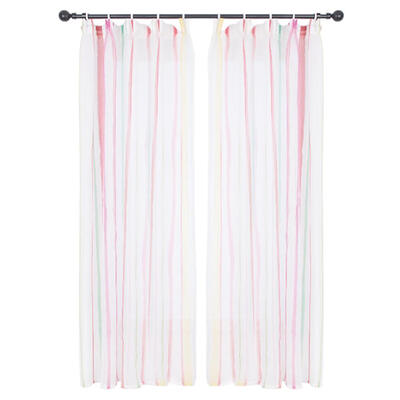 Vertical Bar Digital Print Polyester Window Blinds Drapes Blackout Curtain