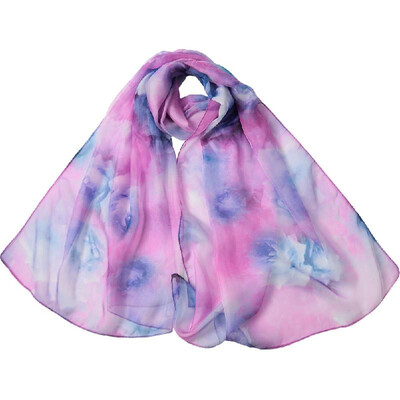 

New Women Romantic Chiffon Scarf Floral Print Long Thin Scarves Shawl Pashmina