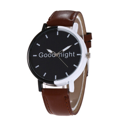 

Good Night Two-Color Patchwork Pattern Quartz Womens Watches Bayan Kol Saaty Fashion Montre Femme Acier Inoxydable Clock