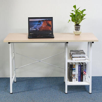 

Home Office Computer PC Desk Laptop Table Study Workstation Shelves Wood Color