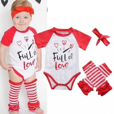 

Newborn Toddler Baby Girl Romper TopHeadbandLeg Warmer 4PCS Outfit Clothes Set