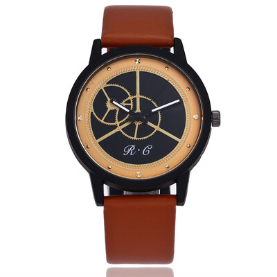 

Couple models gear belt watch rivet quartz watch