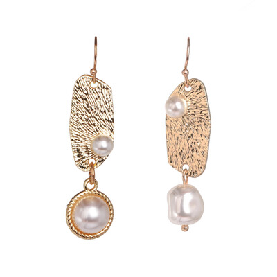 

AOTEMAN Fashion round Pearl Flower stud Earrings For Women Wedding Party Girl Geometric Statement Earrings boho ZA Jewelry