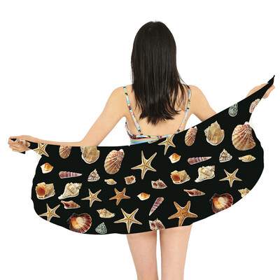 

Roseonmyhand Women Printing Sunscreen Shawl Beach Bikini Swimwear Wrap Coverup Skirt Swimsuit