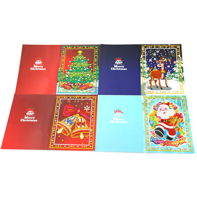 

4Pcs\Set Easy Homemade Diamond Painting Diy Christmas Cards