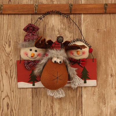 

〖Follure〗Santa Snowman Elk Xmas Door Tag Happy Christmas Party Hanging Door Decor