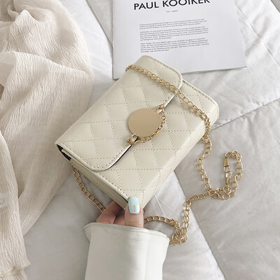

Casual temperament Sen wild slanting small square bag 2019 new Korean fashion simple rhombic chain shoulder bag