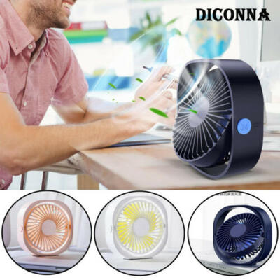 

360° Mini Cooling Fan Portable USB LED Light 3 Speed Office Cooling Fan Car Home