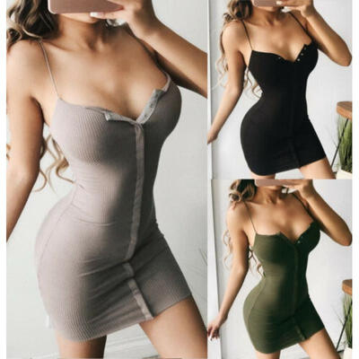 

Emmababy Womens Sleeveless Spaghetti Strap Cami Slip Short Mini Bodycon Dress