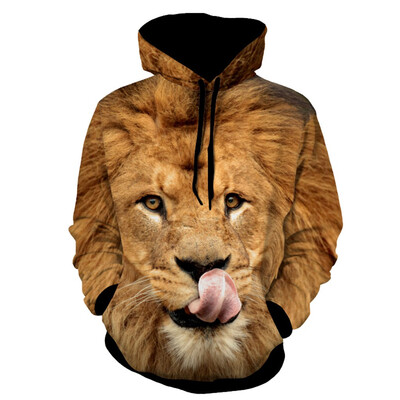 

Toponeto Mens Autumn Spring Fashion 3D Printing Hoodie Hooded Loose Long Sleeve Top