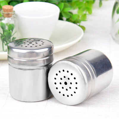 

2Pcs Stainless Steel Spice Sugar Salt Pepper Herb Shaker Jar Storage Bottle