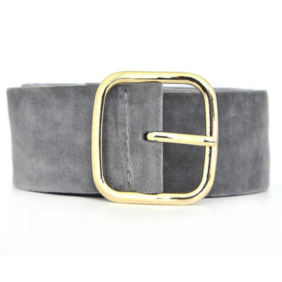 

Retro Suede Wide Waist Belt Large Square Buckle Strap Clothes Decor Waistband