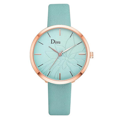 

Fashion Womens Watches Lotus pattern scale Ladies Quartz Wristwatch Temperament Leather Strap Minimalism Clock Reloj Mujer