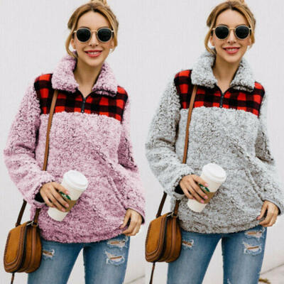 

Womens Teddy Fluffy Faux Fur Sweater Hoodies Jumper Outwear Ladies Hooded Tops